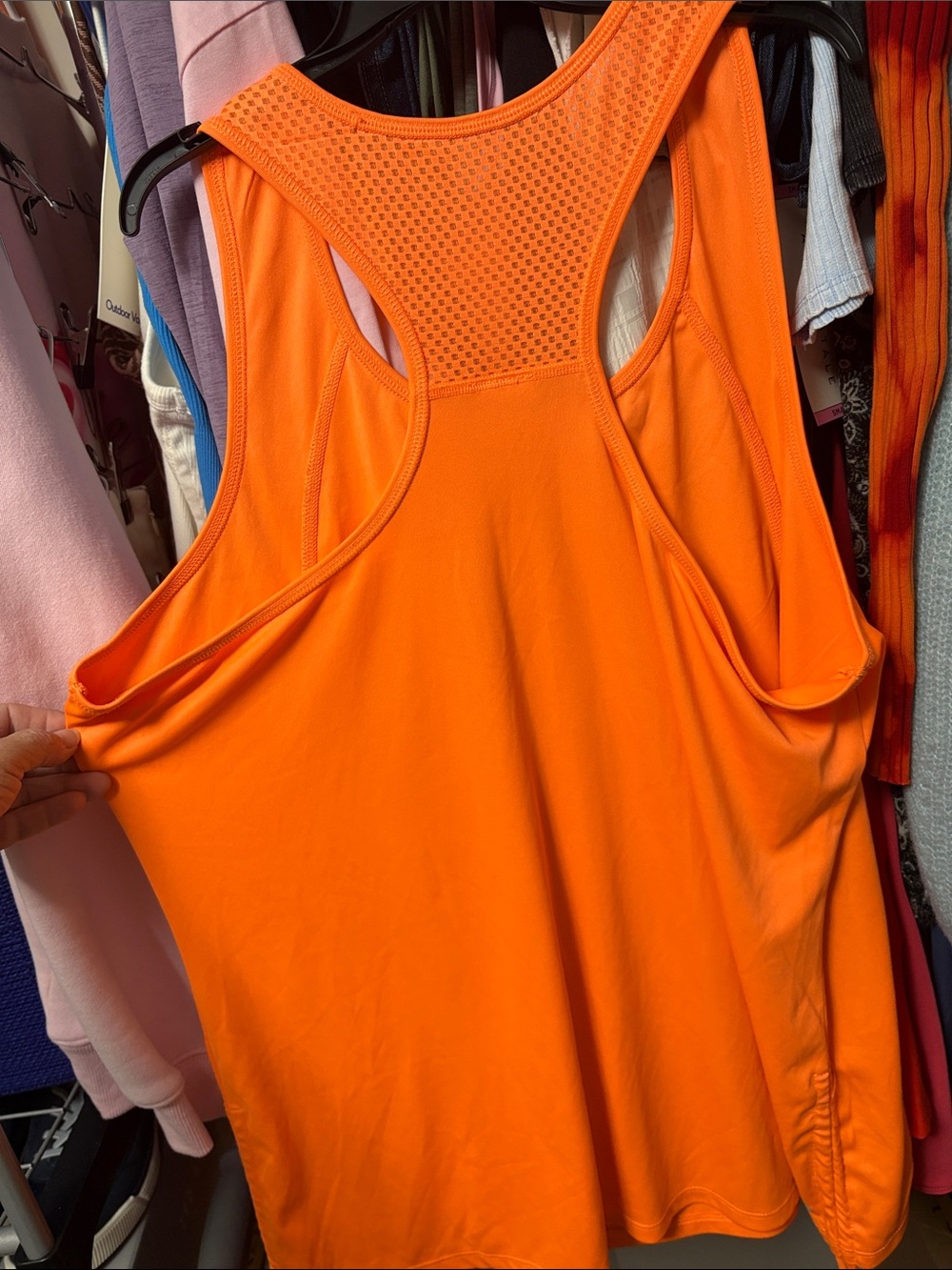 Danskin Bright Orange Athletic Mesh-Back Tank - Picture 2 of 2